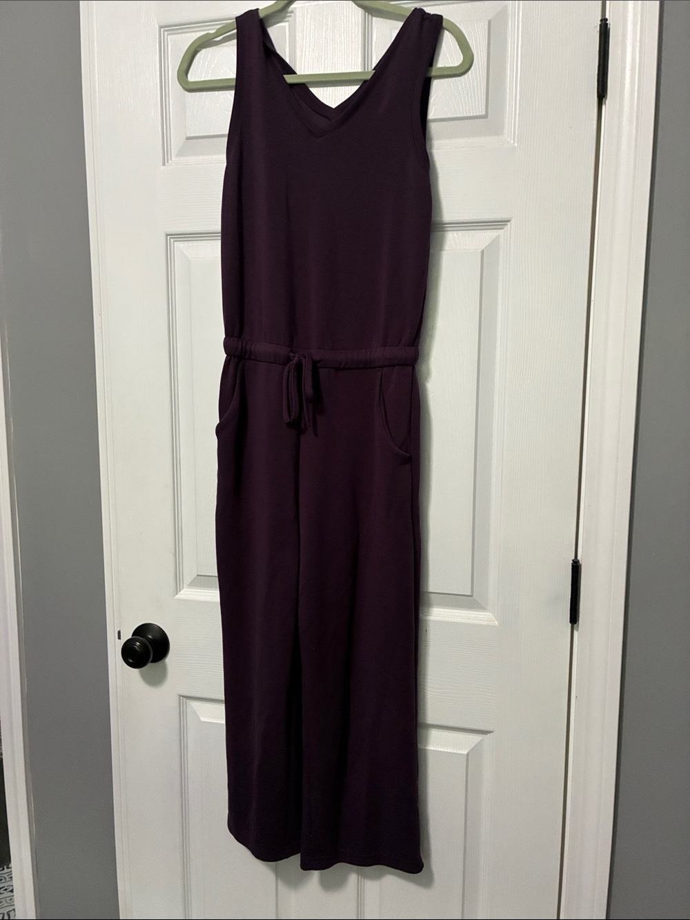 32 Degrees Sleeveless V-Neck Wide-Leg Jumpsuit in Plum